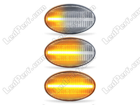 Belysning av sekventiella transparenta LED-blinkers för Mercedes A-Klass (W168)