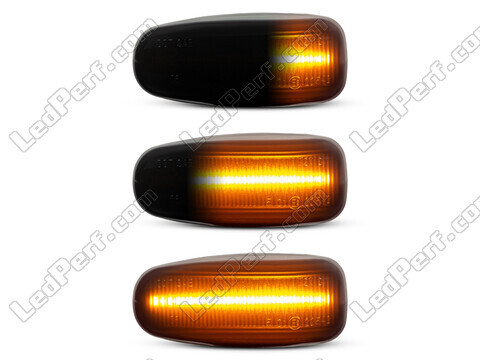 Belysning av dynamiska svarta LED-sidoblinkers för Mercedes CLK (W208)
