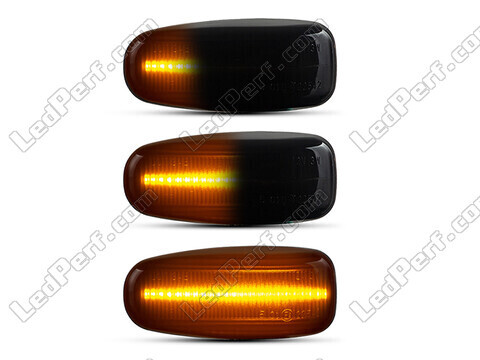 Belysning av dynamiska svarta LED-sidoblinkers för Mercedes E-Klass (W210) 1999 -2002