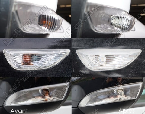 LED sidoblinkers Mini Cabriolet III (R57) före och efter