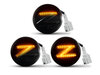 Belysning av dynamiska svarta LED-sidoblinkers för Nissan 370Z