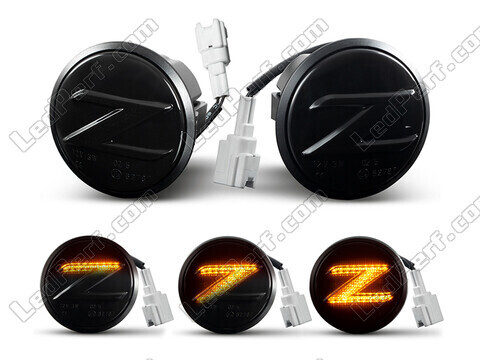 Dynamiska LED-sidoblinkers för Nissan 370Z - Rökfärgad svart version