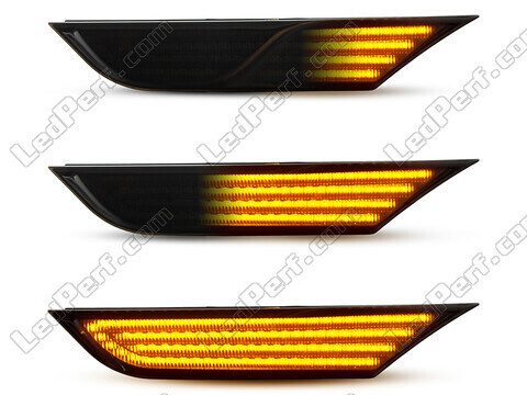 Belysning av dynamiska svarta LED-sidoblinkers för Nissan GTR R35