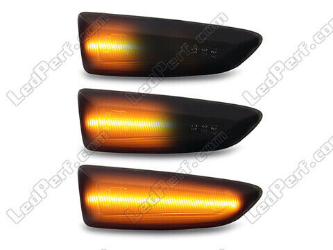 Belysning av dynamiska svarta LED-sidoblinkers för Opel Astra J