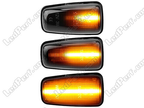 Belysning av dynamiska svarta LED-sidoblinkers för Peugeot 106