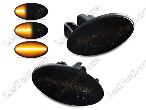 Dynamiska LED-sidoblinkers för Peugeot 107 - Rökfärgad svart version