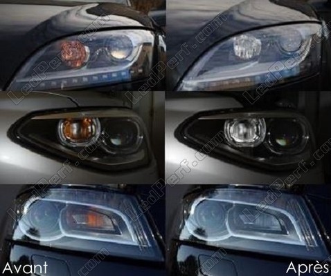 LED främre blinkers Peugeot 205 före och efter
