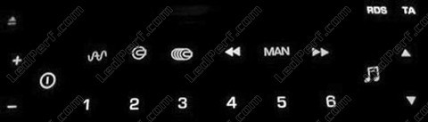 LED vit bilradio RD3 Peugeot 206 (>10/2002) Multiplexstyrd