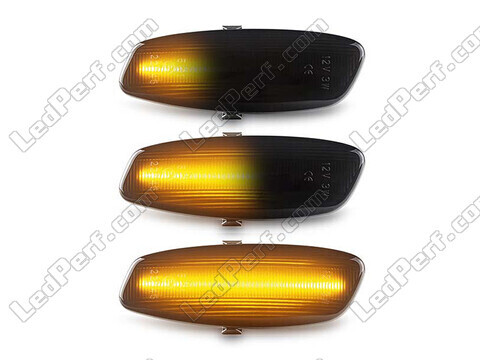 Belysning av dynamiska svarta LED-sidoblinkers för Peugeot 207