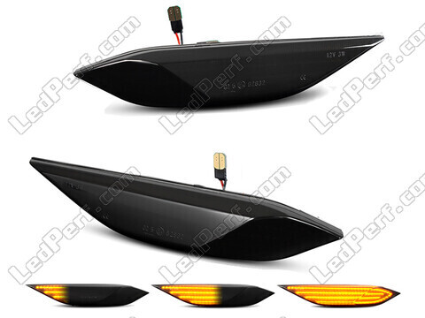 Dynamiska LED-sidoblinkers för Porsche Cayenne II (958) - Rökfärgad svart version