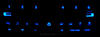 LED bilradio Cabasse blå Renault Megane 2