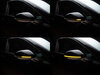Olika steg i ljusets rörelse för dynamiska blinkers Osram LEDriving® för sidospeglar på Volkswagen Arteon