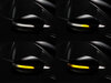 Olika steg i ljusets rörelse för dynamiska blinkers Osram LEDriving® för sidospeglar på Volkswagen Golf 6