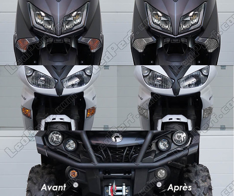 LED-lampa främre blinkers BMW Motorrad G 650 GS (2008 - 2010) före och efter