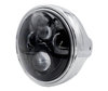 Exempel på en rund kromad strålkastare med en svart LED-optik av Ducati Monster 400