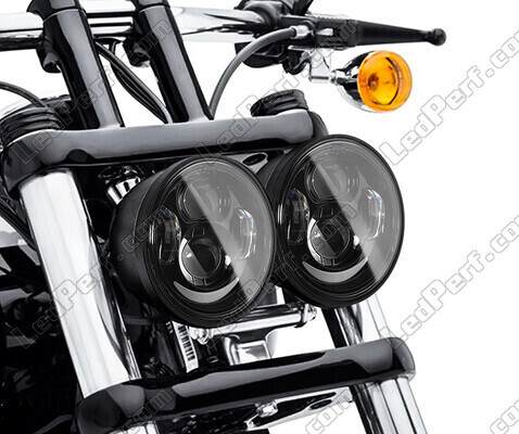 LED-strålkastare för Harley-Davidson Fat Bob 1690 - Godkända runda motorcykeloptik
