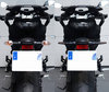 Jämförelse före och efter övergången till sekvensiella LED-blinkers för Harley-Davidson Night Rod Special 1250
