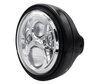 Exempel på en svart strålkastare rund med en kromad LED-optik till Honda CB 250 Two Fifty