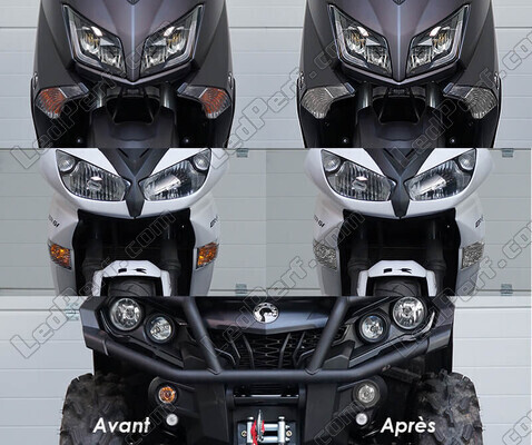 LED-lampa främre blinkers Indian Motorcycle Chief classic / standard 1720 (2009 - 2013) före och efter