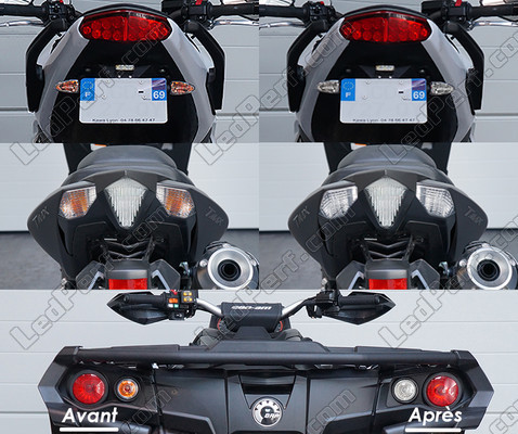 LED-lampa blinkers bak Kawasaki Mule Pro DX / DXT före och efter