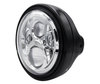 Exempel på en svart strålkastare rund med en kromad LED-optik till Kawasaki VN 800 Classic