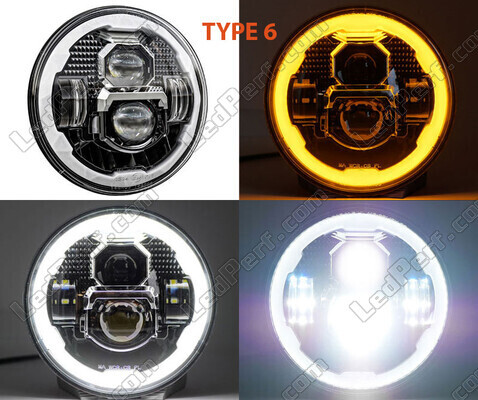 Typ 6 LED-strålkastare för Royal Enfield Bullet trials 500 (2019 - 2020) - motorcykel rund godkänd optik