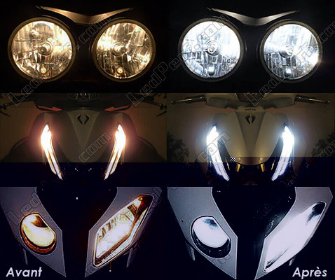 LED-lampa parkeringsljus xenon vit Suzuki GSX-F 650 före och efter