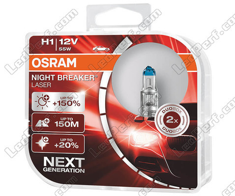 Paket med 2 lampor H1 Osram Night Breaker Laser +150% - 64150NL-HCB