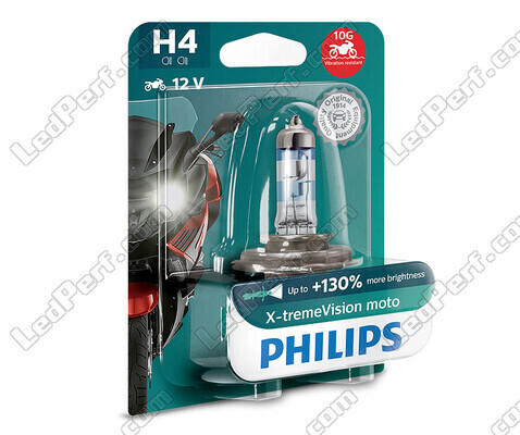 Motorcykel H4 Lampa Philips X-tremeVision +130% 60/55W - 12342XV+BW