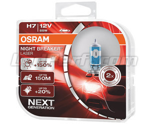 Paket med 2 lampor H7 Osram Night Breaker Laser +150% - 64210NL-HCB