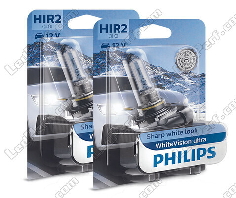 Paket med 2 lampor HIR2 Philips WhiteVision ULTRA + parkeringsljus 9012WVUB1