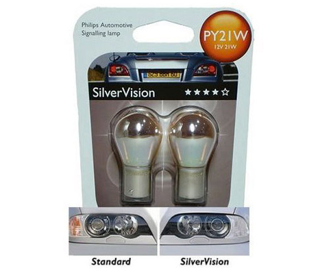 lampa krom PY21W orange Philips silver vision