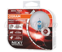 Paket med 2 lampor H11 Osram Night Breaker Laser +150% - 64211NL-HCB