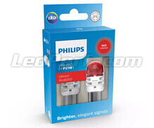2x LED-lampor Philips P21W Ultinon PRO6000 - Röd - BA15S - 11498RU60X2