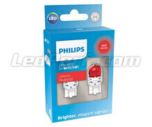 2x Philips LED-lampor W21/5W Ultinon PRO6000 - Röd - 11066RU60X2 - 7443R