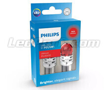2x Philips LED-lampor P21/5W Ultinon PRO6000 - Röd - 11499RU60X2 - 1157R
