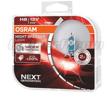 Paket med 2 lampor H8 Osram Night Breaker Laser +150% - 64212NL-HCB