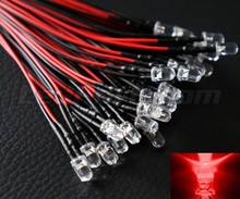 LED med kabel Röd 12V