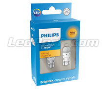 2x Philips WY5W / W5W Ultinon PRO6000 Orange LED-lampor - T10 - 11961AU60X2
