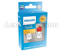 2x LED-lampor Philips WY21/5W Ultinon PRO6000 - Orange - T20 - 11066AU60X2