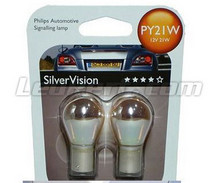 2 lampor Philips SilverVision Kromade blinkers - PY21W - Sockel BAU15S